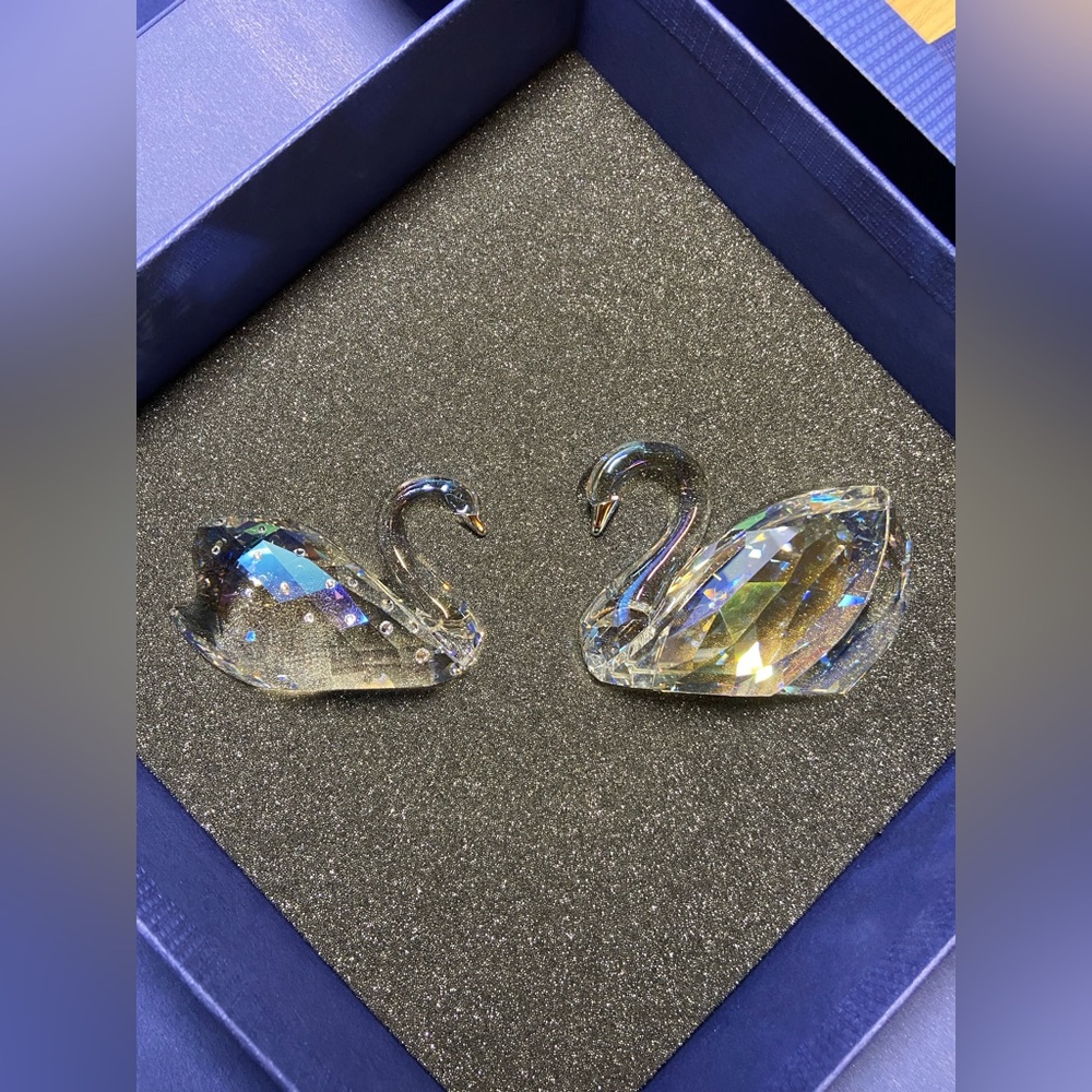 New. Swarovski Love Swan Couple Set
